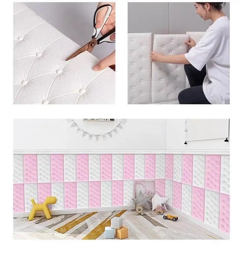 Miếng Xốp Dán Tường Trang trí 5D Chống va đập và cách âm - Hàng Dày To
