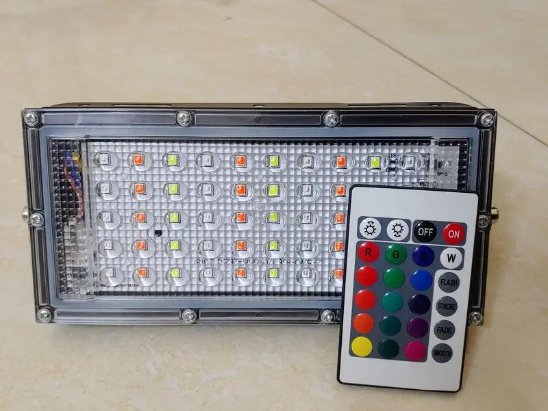 Đèn led pha đổi màu RGB có điều khiển nháy 7 màu kháng nước ip66 ngoài trời 4