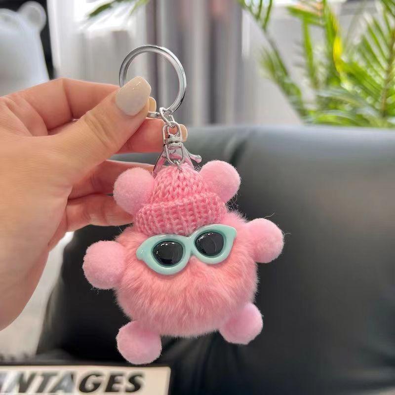 Product Introduction of Imitate Rex Rabbit Fur Little Briquette Elf Car Key Ring During Ins Online Influencer cute Plush Doll Bag Charm 10