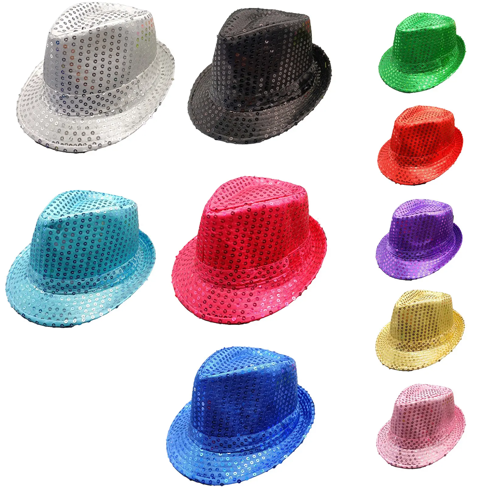 Mũ Fedora Kim Sa, Mũ Disco, Mũ Khiêu Vũ Jazz, Biểu Diễn Sân Khấu, Dành Cho Phụ Nữ Và Nam Giới, dPois Women Hat Cap Hoa