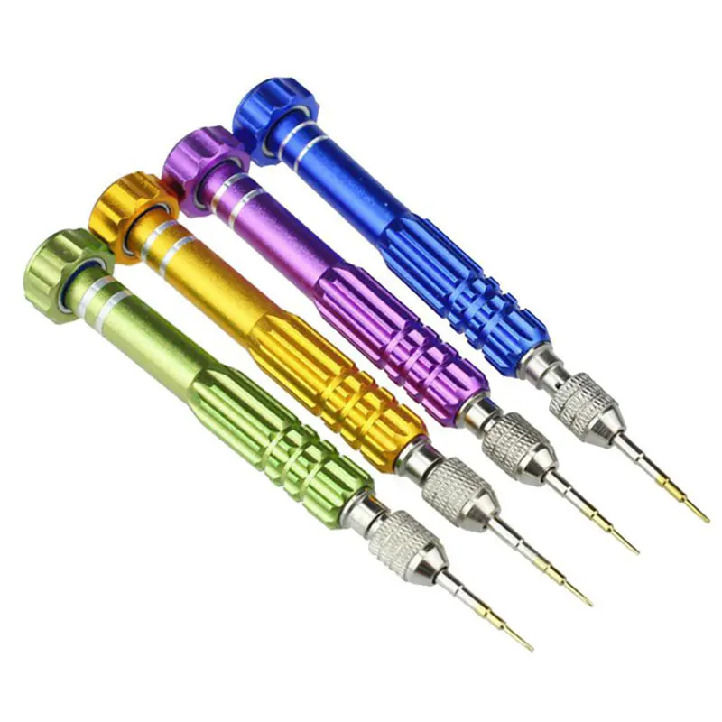 Tuốc nơ vít thép từ tính 5 trong 1, bit, dụng cụ sửa chữa cầm tay cho iPhone , đồng hồ, điện thoại 2