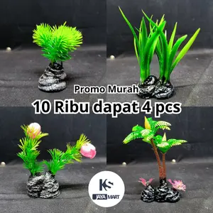 Hiasan Dekorasi Ornamen Akuarium Aquarium Ikan Hias Tanaman Rumput Bunga Mini