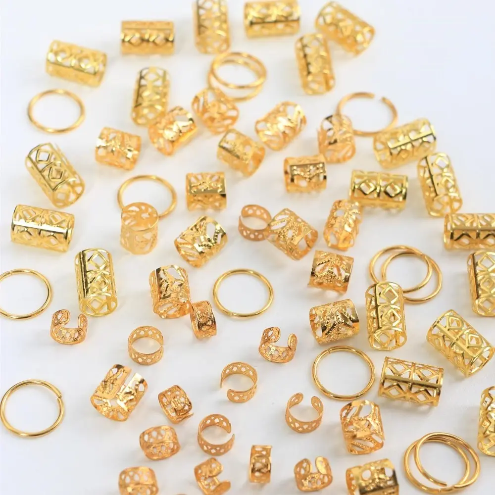 80 chiếc Out-of-Out Hair Ring DIY Kiểu tóc Phụ kiện bện tóc Khóa tóc bện kim loại Cuff
