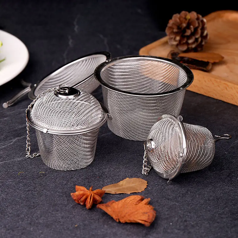 Trà gia vị lọc bền bạc tái sử dụng thép không gỉ lưới ấm trà khóa lọc tiêm gia vị nhà bếp Vận chuyển trong vòng 24 giờ 8