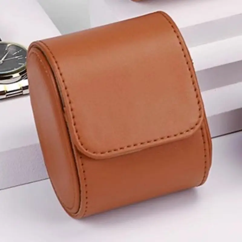 Portable Watch Storage Box, 1 Count PU Leather Watch Organizer, Watch Storage Box for Jewelry, Home Organizer for Travel 0