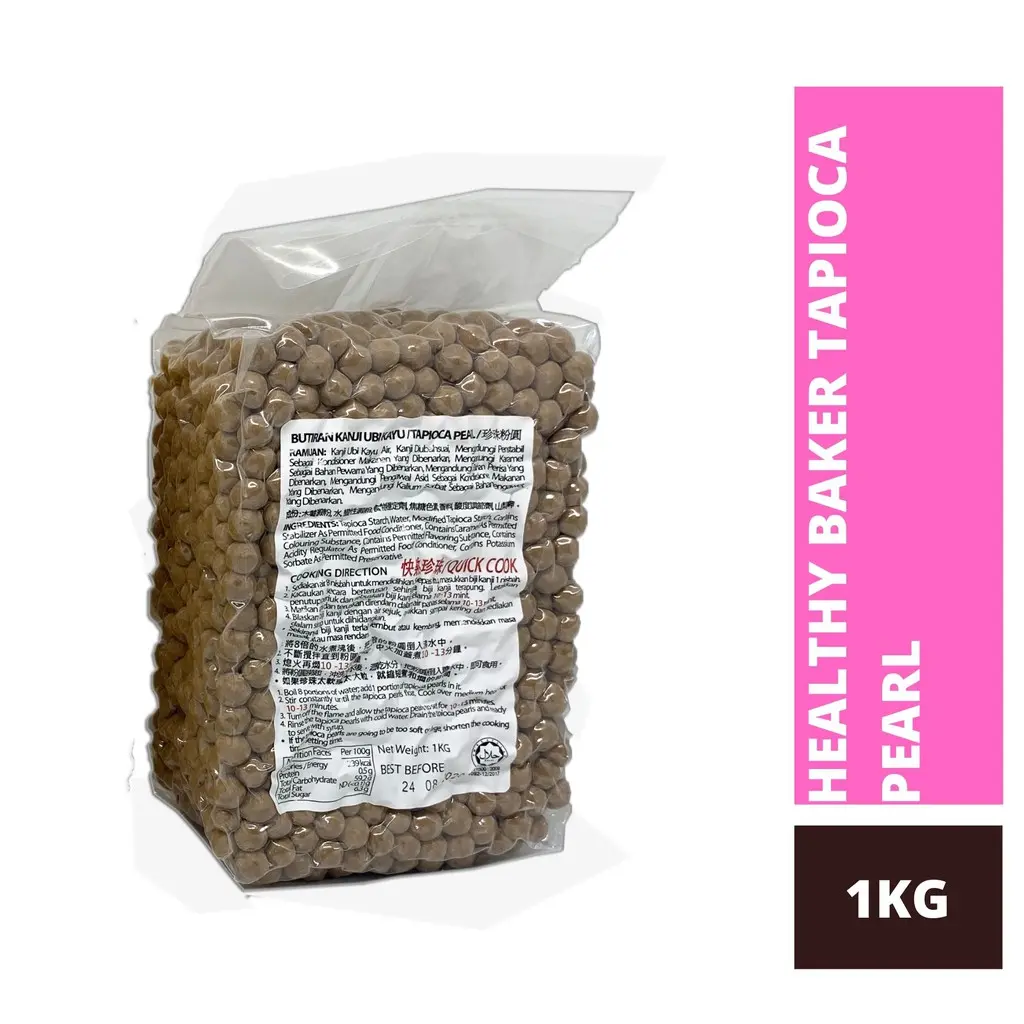 BOBA / Tapioca Pearl / QUICK COOK BUBBLE TEA / Butiran Kanji Ubi Kayu Halal 1kg/450g