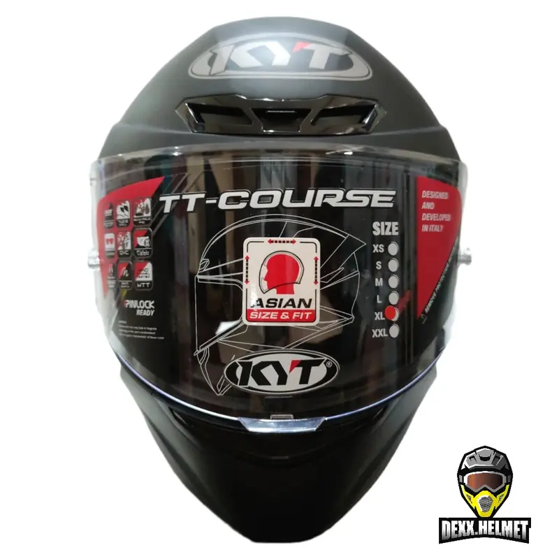 Helm KYT TT Course / KYT TTC Black Doff Matt Original Full Face helmet motorcycle Visor Visor 1