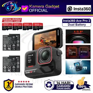Insta360 Ace Pro 2 8K AI Powered Action Camera Leica Insta 360 Action Cam Original Resmi - DUAL BATTERY, NON MEMORY