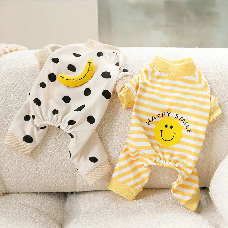 Quần Áo Cho Chó, Áo Liền Quần Sọc, Họa Tiết Gấu Dễ Thương, Thích Hợp Cho Chihuahua Và Yorkie, Đồ Ngủ Ngọt Ngào Áo Ngực Mèo Con, Trang Phục Thú Cưng, Thời Trang 4