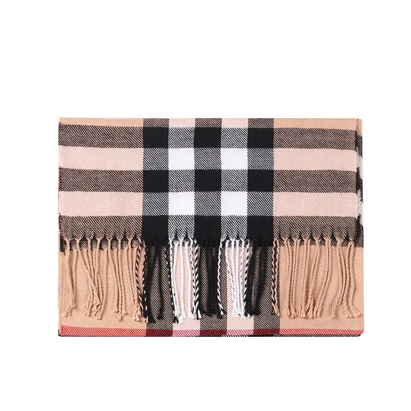 Khăn Quàng Cổ Kẻ Sọc Cho Bé Trai Và Bé Gái, Khăn Quàng Cổ Giả Cashmere, Ấm Áp, Dài Và Dày, Thu / Đông 8