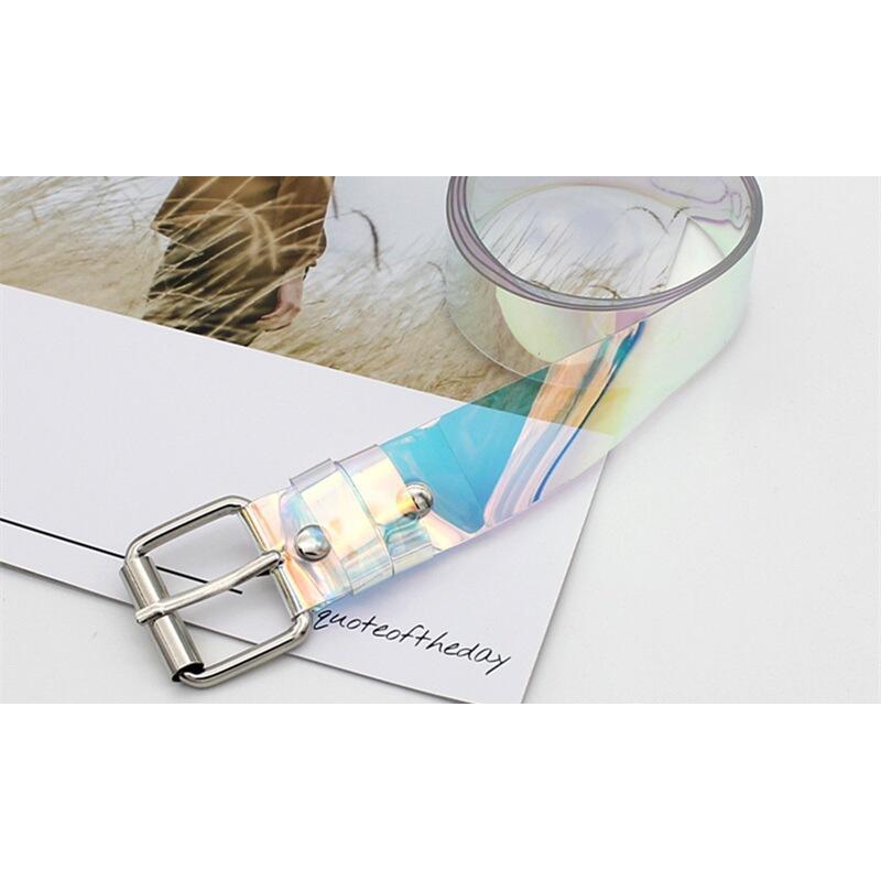 Product Introduction of Classic New Fashion Transparent Colorful Plastic Belt Women's Colorful Decorative Belt Female Student 38