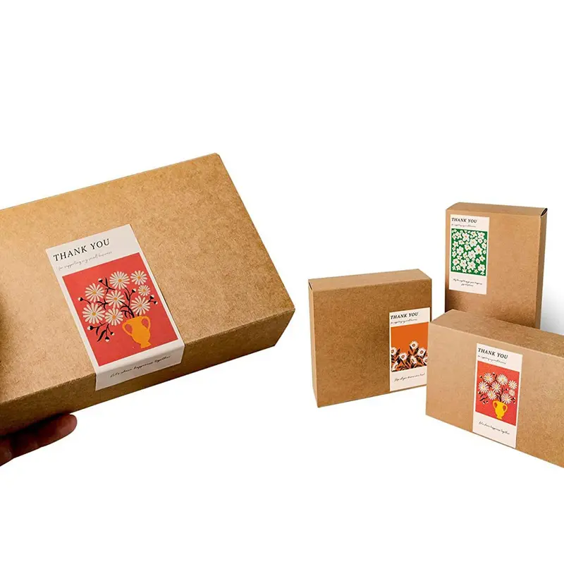 Thank You Gift Box Sealing Sticker, 50pcs/set Leaf & Flower & Fruit Pattern Label Sticker, Multipurpose Label Sticker for Bakery, Cake, Party Favors 2