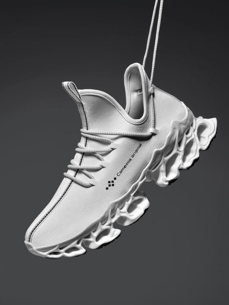 Product Introduction of Men's Letter Print Lace Up Walking Shoes, Casual Sporty Waterproof Sandproof Sneakers, Breathable Comfortable Sports Shoes for Daily Wear 4