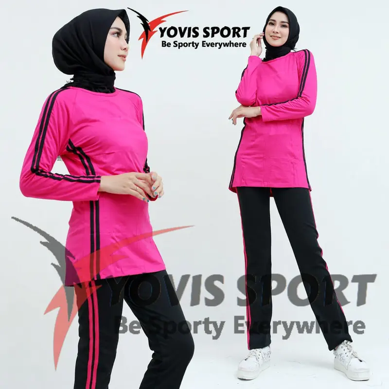 Setelan Senam Wanita Yovis Sport setelan olah raga muslimah Panjang 5