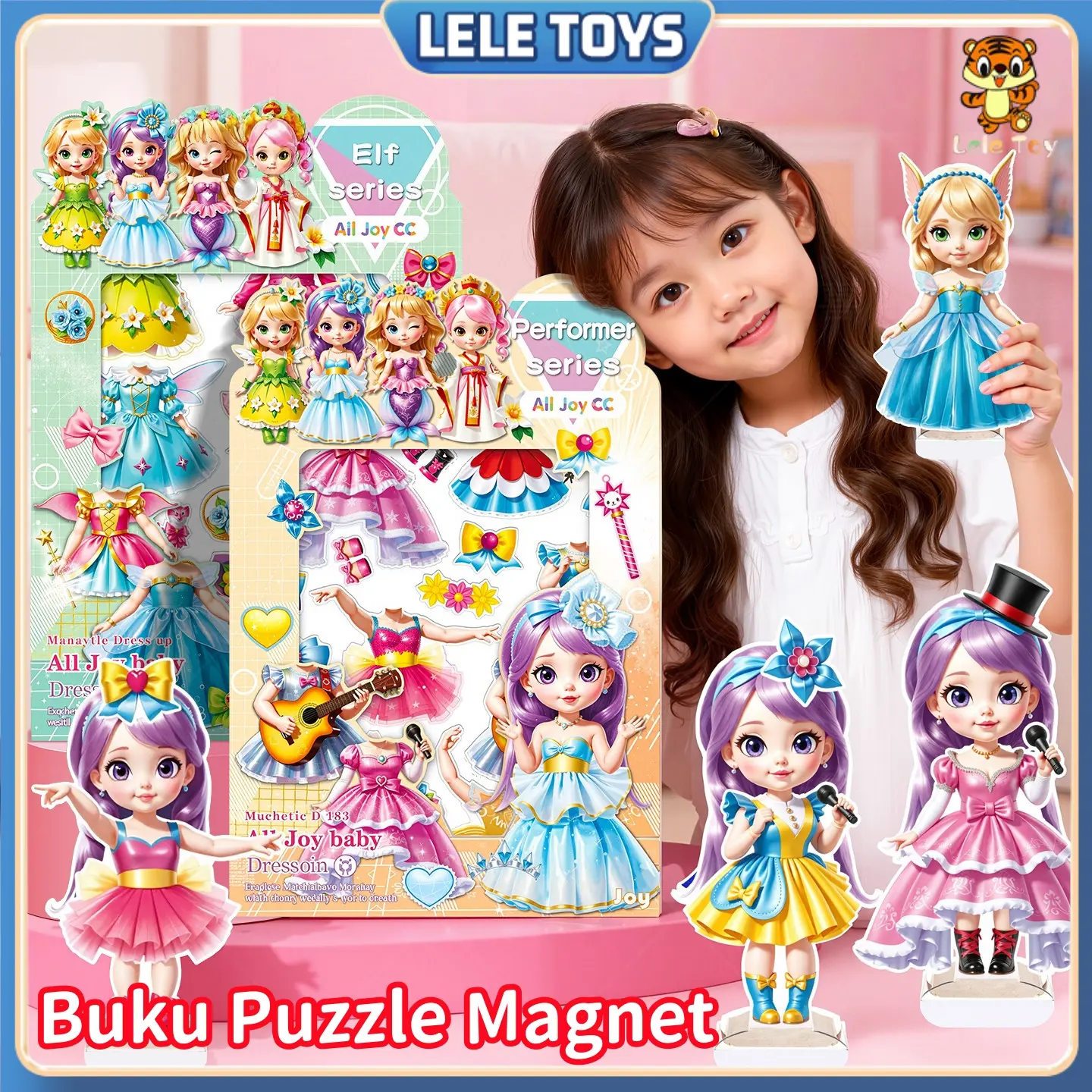 Lele Toys Buku Tenang Magnetik Anak Perempuan Usia 3-8 Tahun Seri Putri Peri & Artis Mainan Edukasi Ganti Baju Kreatif Interaktif Aman Untuk Hadiah Ulang Tahun Anak