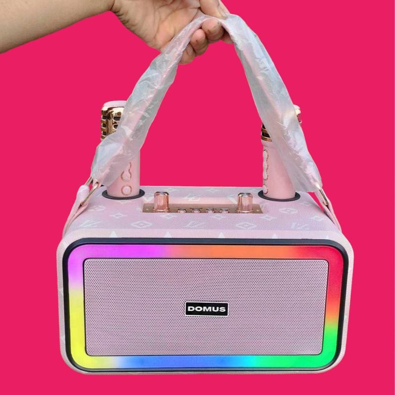 LOA HÁT KARAOKE DP100 2 MÍC USB Loa kệ sách  Nghe Nhạc Củ Loa