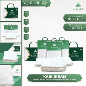 Kain Ihram Al-Jeddah Kain Ihrom Haji Umroh / Handuk Ihram Import Nyaman Tebal Muslim Sajadah Turki