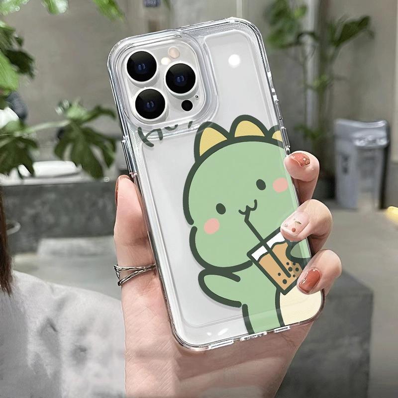 Vỏ không gian trong suốt cho iphone 15 pro max 14 11 13 12 7Plus 7 8 X XR XSMax, vỏ điện thoại chống sốc, bảo vệ trà bong bóng khủng long thời trang