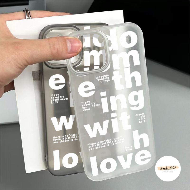 Ốp lưng tương thích cho IPhone 17promax 7plus 8plus 16 11 13 15 14 12 Pro MAX X XS MAX XR 14 15 6 6s 8 7 Plus SE 2020 Ins Hình minh họa chữ đơn giản Vỏ cặp đôi mềm mờ