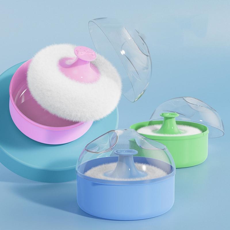 WANG Baby Body Cosmetic Powder Puff for Kid Toddlers Infant Baby Body Powder Puff and Container Case Empty Loose Powder Box 7