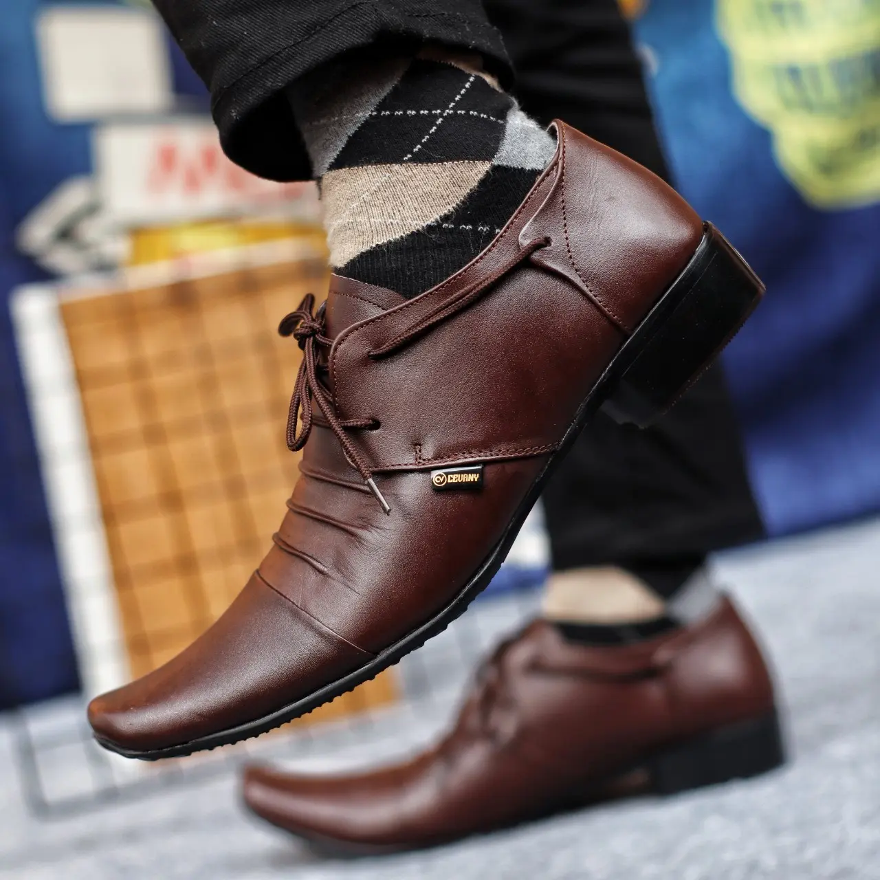 (TIKTOK SHOP) SEPATU KANTOR KULIT ASLI CEVANY REMPELTAL ORIGINAL PANTOFEL KERJA PRIA MURAH FORMAL PESTA COWOK PANTOPEL