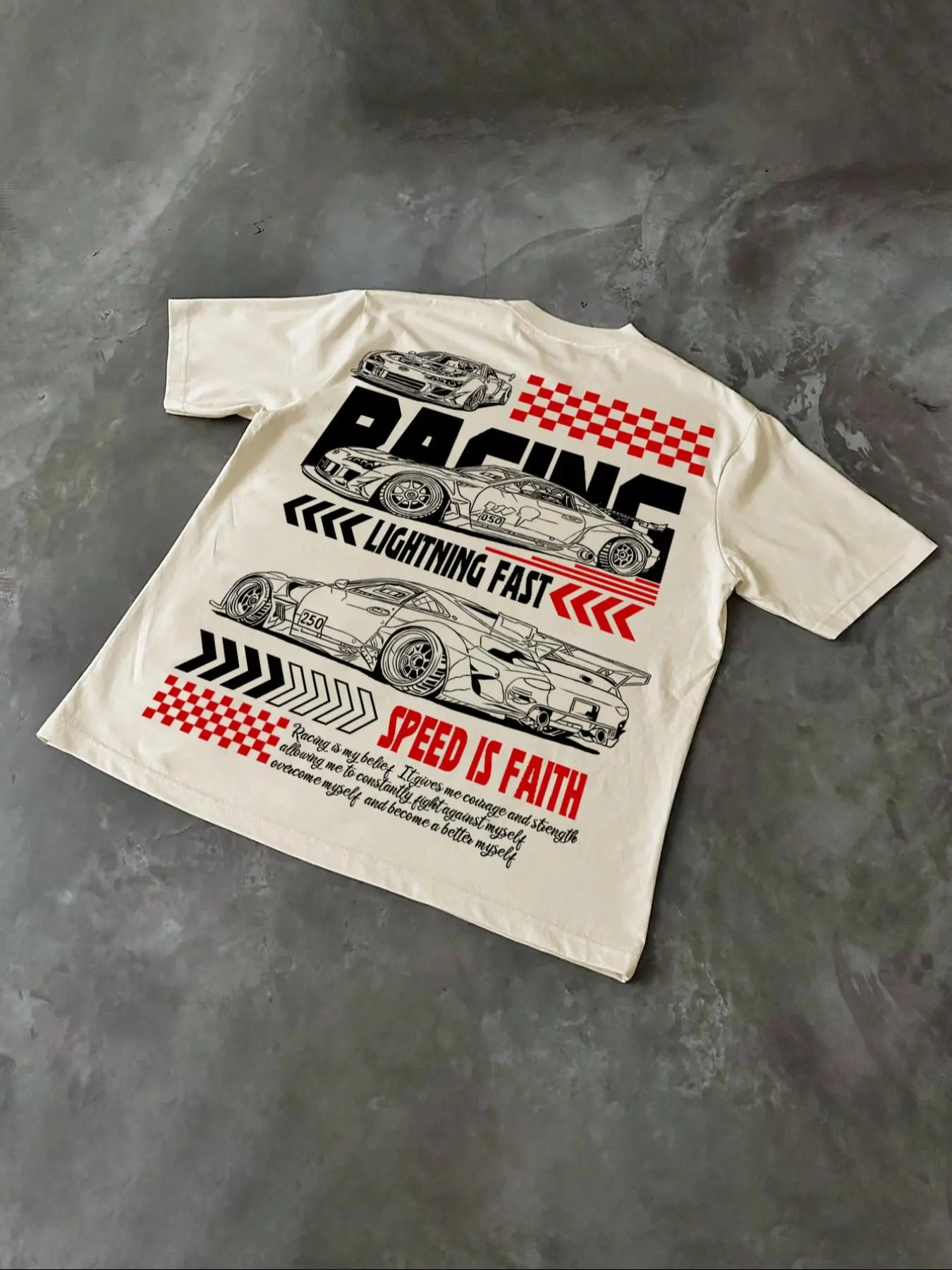Men's Race Car & Letter Print Round Neck Tee, Regular Fit Casual Short Sleeve Crew Neck T-shirt for Daily Wear, Fashion Men's Top for All Seasons, Tropical