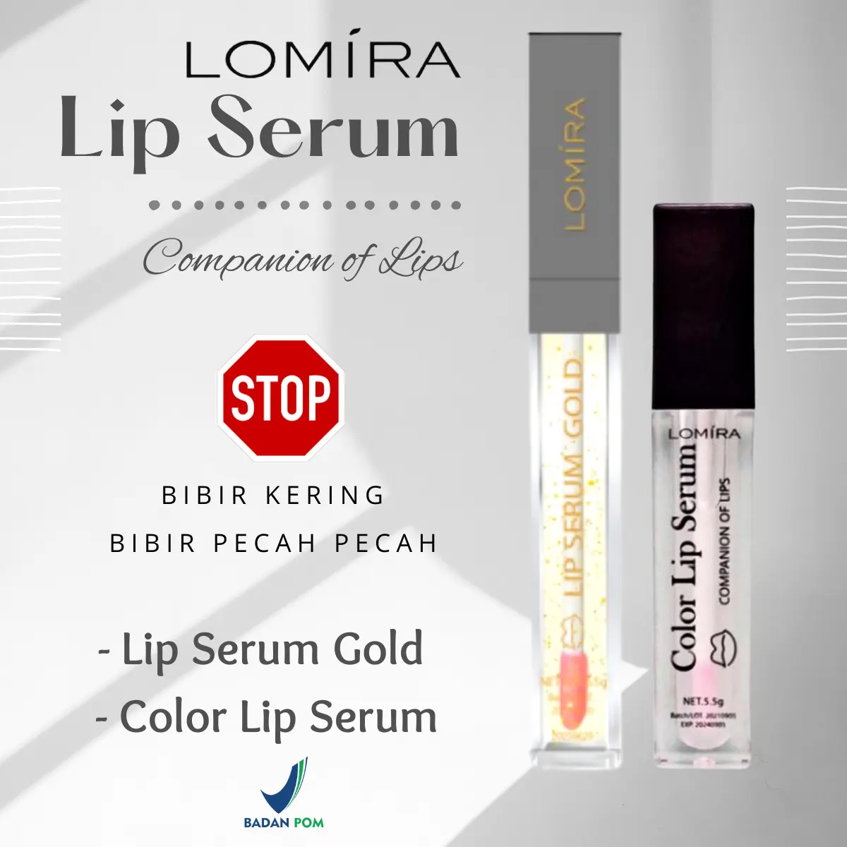 LOMIRA LIP SERUM | COLOR & GOLD SERUM BIBIR