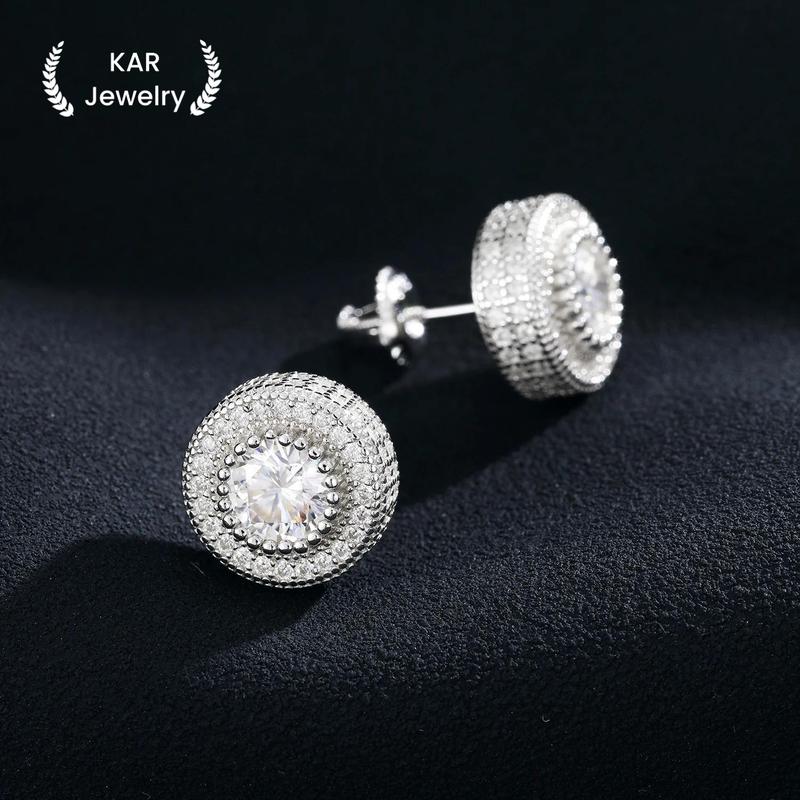 Hoa Tai Kim Cương Moissanite, Phong Cách Sang Trọng, Dành Cho Phụ Nữ, Bông Tai Đinh tán Bạc Sterling Thích Hợp Cho Đám Cưới Và Trang Sức, Phong Cách Hợp Xu hướng 0