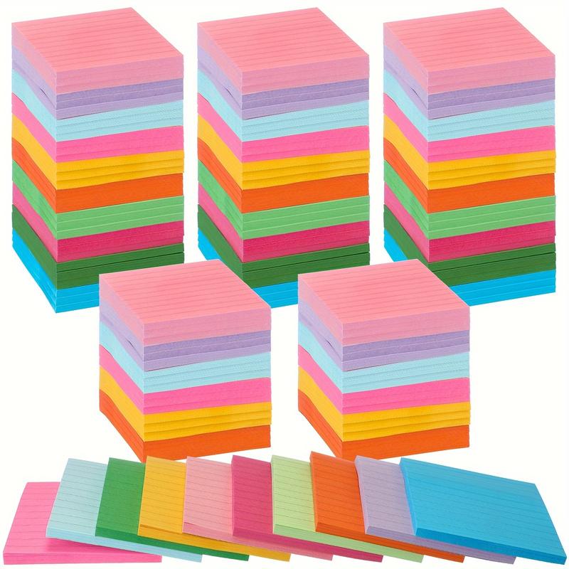 200 Pieces Large Sticky Notes - 3 x 3 Inch, Lined, Self-Adhesive ...