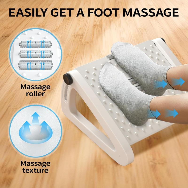 🚚SG Seller🚚Ergonomic Foot Stool 180° Swing Massage Roller Rest Stool Under Office Desk Anti-slip Antibacterial Massage Foot Stool Foot Stool Foot Stool Foot Massage Stool 2