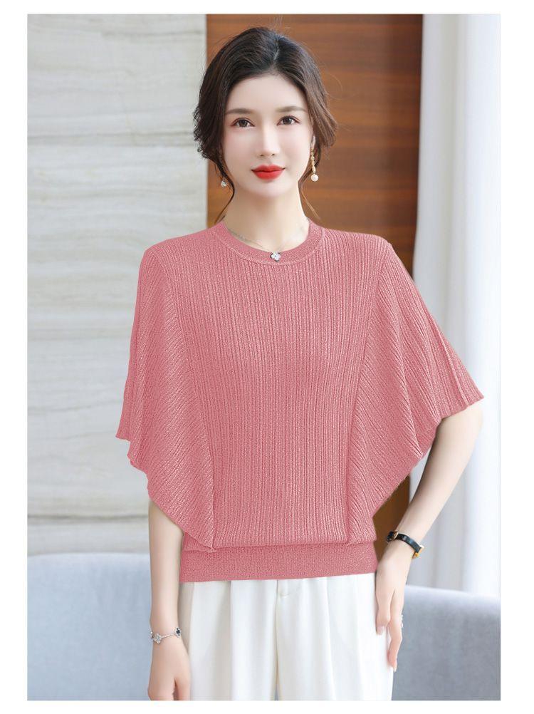 Product Introduction of Áo Phông Dáng Rộng Cho Nữ, Ngoại Cỡ, Áo Cánh Dơi, Làm Bằng Lụa Lạnh, ngắn Tay, Áo Thường Ngày Thích Hợp Cho Mùa Hè, Áo Cánh Mỏng, Quần Áo Nữ 15