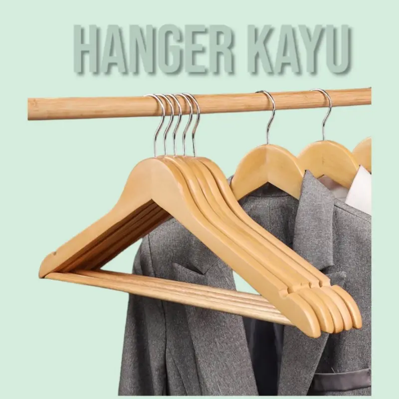 Hanger Gantungan Baju Premium Kayu Hotel Kaia Souvenir and Hampers 0