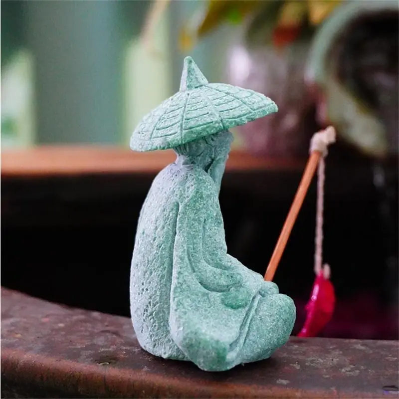Fisherman Statue Decoration Craft, Creative Sitting Fisherman Statue with Fishing Rod, Home Decor Ornament for Living Room Bedroom Garden Pond 5