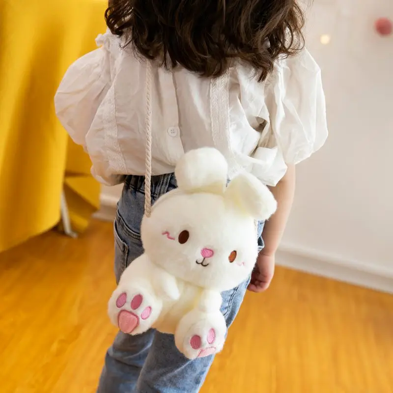 Túi Trẻ Em Hoạt Hình, Túi Nữ, Túi Họa Tiết Thỏ Nhồi Bông Dễ Thương, Túi Messenger Đeo Vai Búp Bê Xấu Xí Thời Trang, Hàng Mới Về, 2024