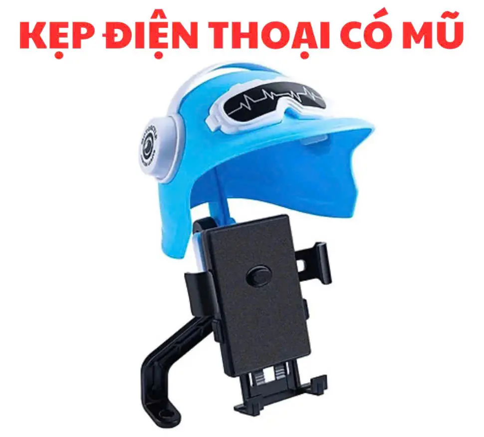 Giá Đỡ Kẹp Điện Thoại Xe Máy Kèm Mũ Che Mưa, Che Nắng