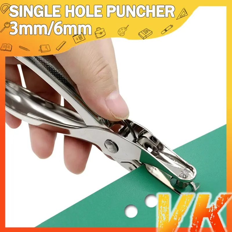 Meta Single Hole Puncher 6MM Ideal for DIY Scrapbooking & Cards 8 Sheets Capacity Stationery