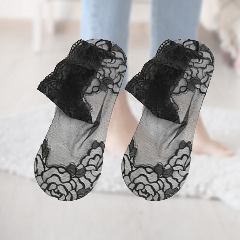 Product Introduction of Fabric Bottom Lace Flower Socks Lightweight Seamless Hidden Short Ankle Socks Women's Socks 21