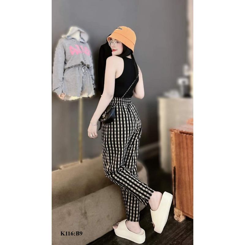 Quần dài nữ kiểu dáng baggy chât liệu thô mềm mát năng động trẻ trung Women