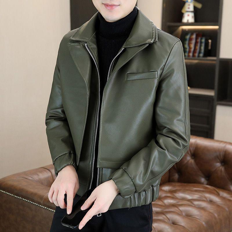Product Introduction of High-End Leather Men's Casual Jacket Korean-Style Slim-Fit Motorcycle Clothing Leather Jacket Long-Sleeved Jacket Cold-Proof Raccoon Coat Parent 10