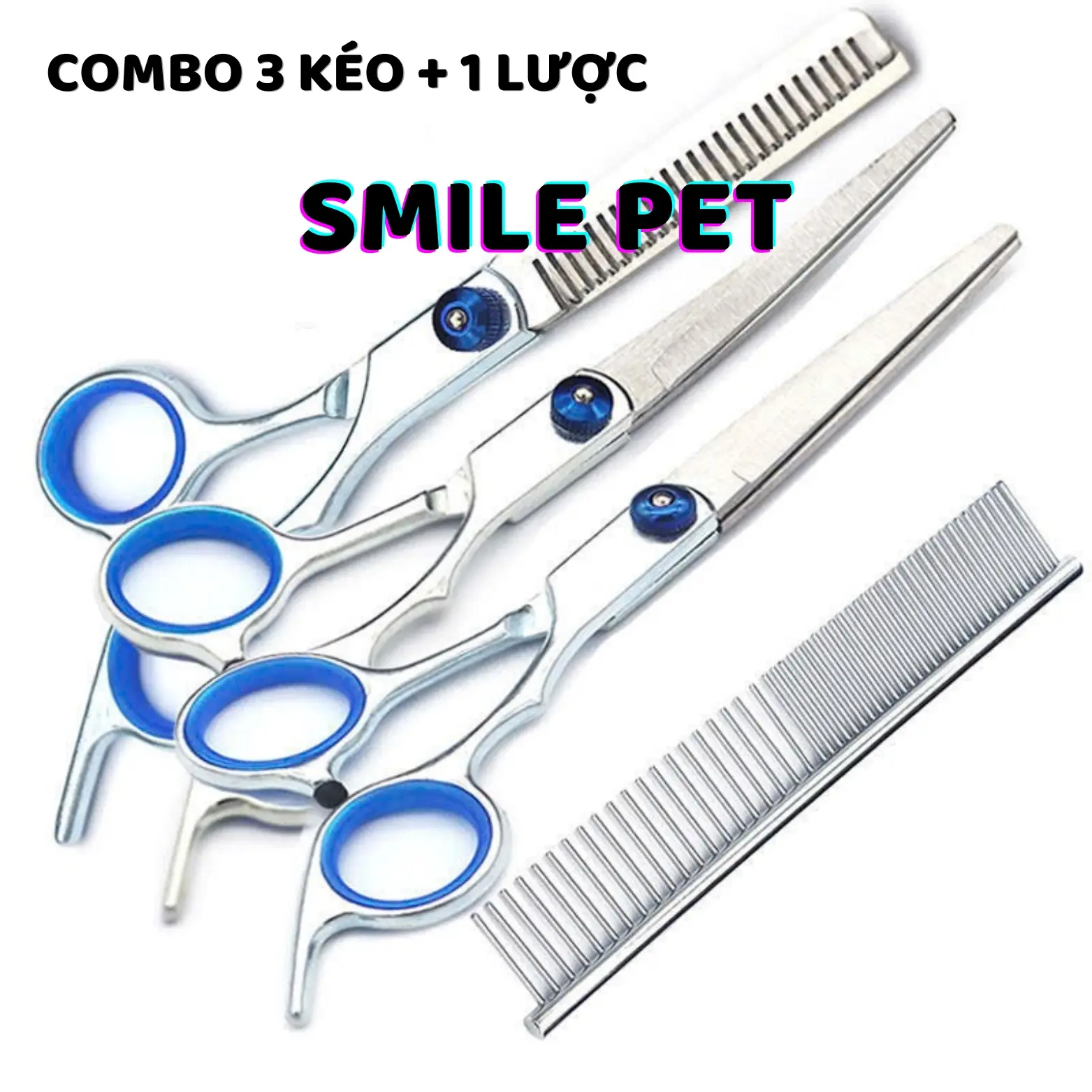 Kéo cắt tỉa lông chó mèo - Kéo cong, kéo thẳng, kéo tỉa, lược