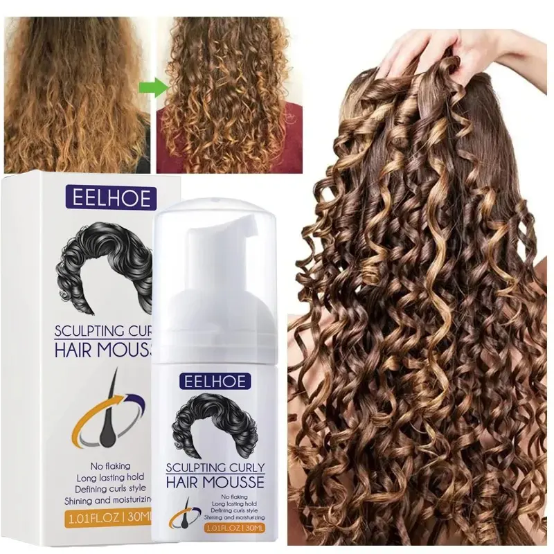 Curly Hair Mousse Repair Curling Foam Serum Lasting Fluffy Hairstyle Repair Damaged Roots Gel Haircare