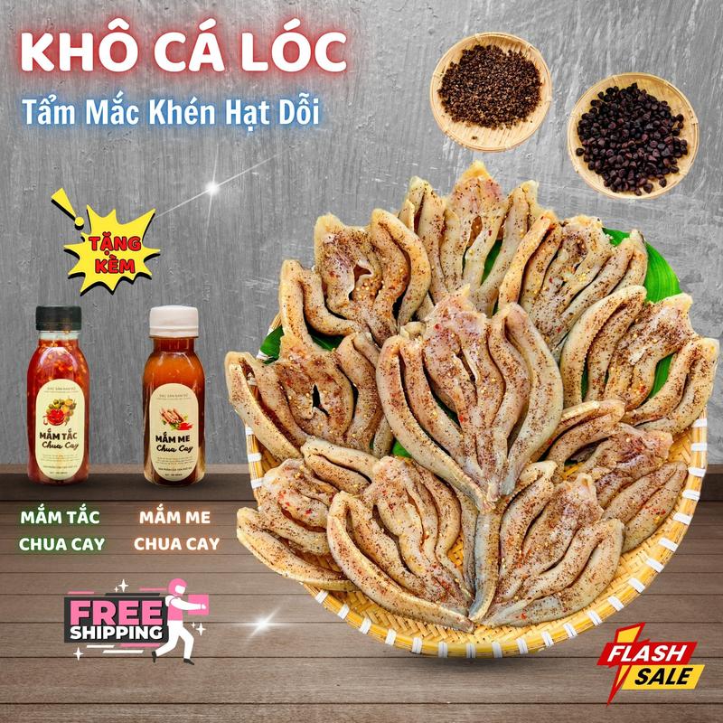 KHÔ CÁ LÓC TẨM VỊ KHÉN DỖI - Tặng Mắm Me hoặc Mắm Tắc và Trà Hoa Cúc - KHÔ 3 NẮNG TẨM VỊ MẮC KHÉN HẠT DỖI LẠ MIỆNG RẤT NGON - Vựa Khô Nhà Gà FOOD