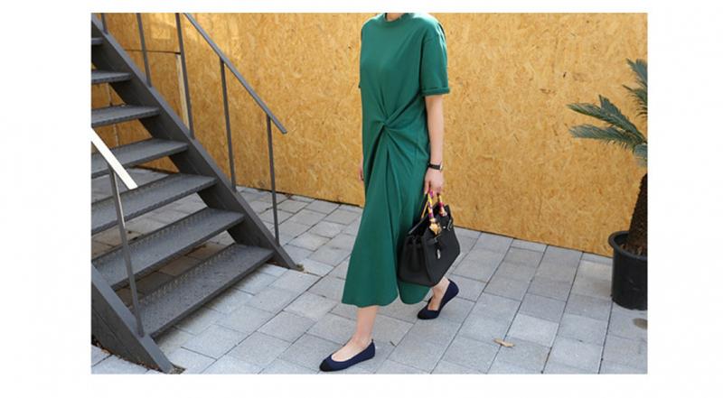 Product Introduction of Women's Short-Sleeved T-shirt 2024 Summer New Korean Style plus Size Women's Loose Slim Overknee Long T-shirt Skirt Top Clothes✨0831✨ 6