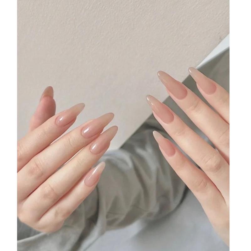 JULIA sơn thạch nude 302 Móng tay giả thiết kế thủ công, sơn gel ( tặng kèm keo, miếng dán, dũa, bông lau móng ), gắn dễ dàng, tiện lợi có thể tái sử dụng Nữ