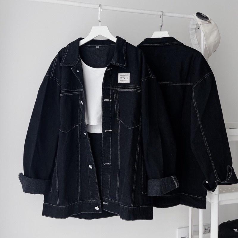 Áo khoác JEAN VIỀN CHỈ JAYSTOREE Có Túi Trong Form Rộng Unisex Nam Nữ Áo khoác bò denim Jacket Menswear