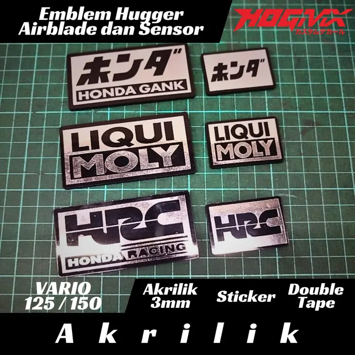 Emblem Hugger Airblade Sensor Akrilik Spakbor Kolong Vario 125 150 Honda 0