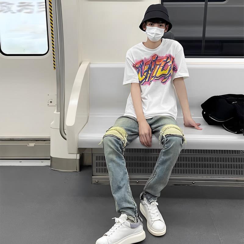 Áo Ngắn Tay LVT Chữ Phối Màu Cực Chất From Đẹp Mẫu Mới Cổ Tròn Unisex Menswear Nam 5