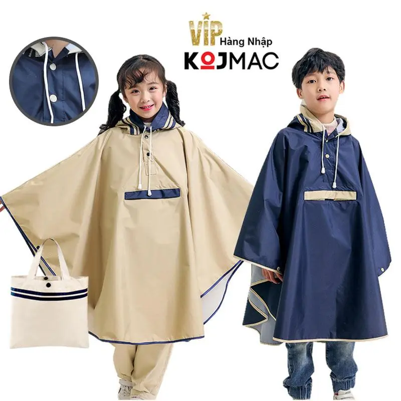 Áo Mưa Cho Bé Trai Bé Gái KOJMAC Thời Trang Cao Cấp Children's Raincoat ( Có Túi Đựng Đồ Áo Mưa Trẻ Em Bé Cánh Dơi )