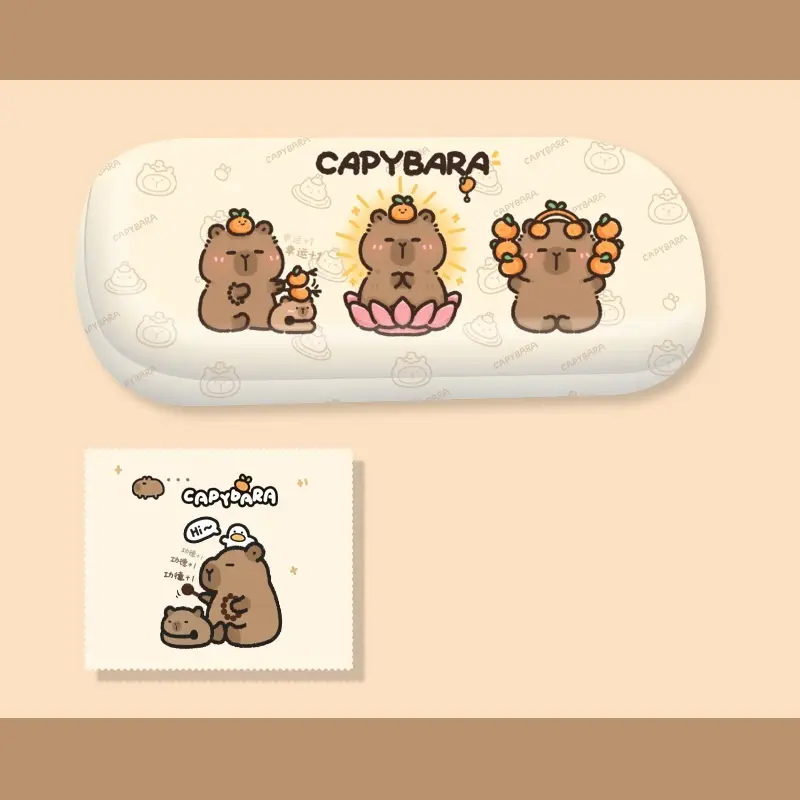 Hộp đựng kính cạnh tròn họa tiết capybara, mèo xinh và nhiều nhân vật hoạt hình ngộ nghĩnh dễ thương HKCANHTRONHH285 5