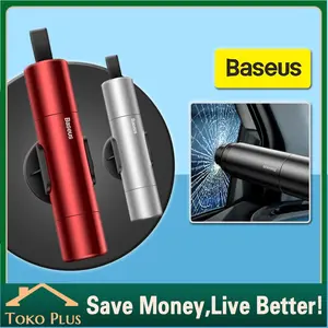 2in1 Pemecah Kaca Mobil Pemotong Sabuk Pengaman Mobil Untuk Keadaan Darurat  / Safety Hammer Mini + Cutting Seat Belt - Alat Darurat Mobil - Alat Palu Pemecah Kaca Mobil Emergency Safety Hammer Glass Breaker Palu Darurat Pemecah Kaca Mobil Baseus